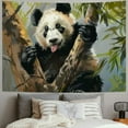 thumbnail image 2 of Chilfamy Panda Tapestry The Giant Panda on The Tree Watercolor Painting Home Decor Tapestry Wall Hanging for Bedroom Living Room Dorm Painting, 2 of 6