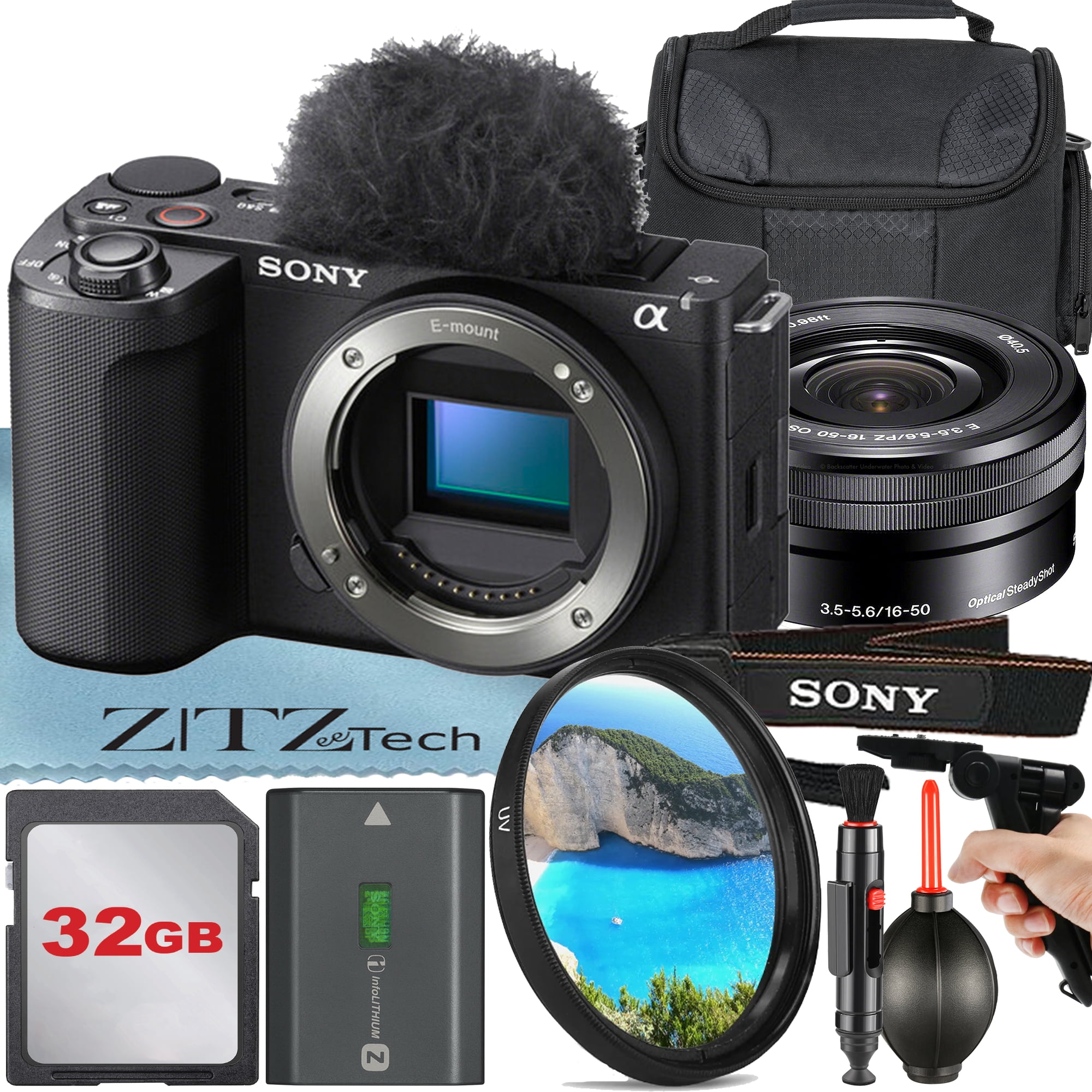 Sony ZV-E10 Mirrorless Vlogging Camera with 16-50mm Lens & 64GB