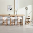 thumbnail image 2 of Guyou Bar Stools Set of 4, Mid Century Modern 30" Armless Island Bar Stools with Curved Back and Wooden Frame, Round Kitchen Stools with Footrest for Restaurant Bar Kitchen Island, Beige, 2 of 11