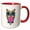Red/White, variant on 3drose, Gorgeous Pink and Blue Owl Monogram Letter K, 11oz Mug