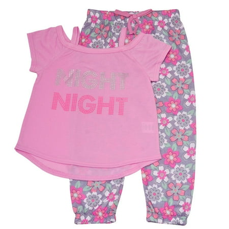 Monkey Pink Girls Pajamas - Little Girls Pink