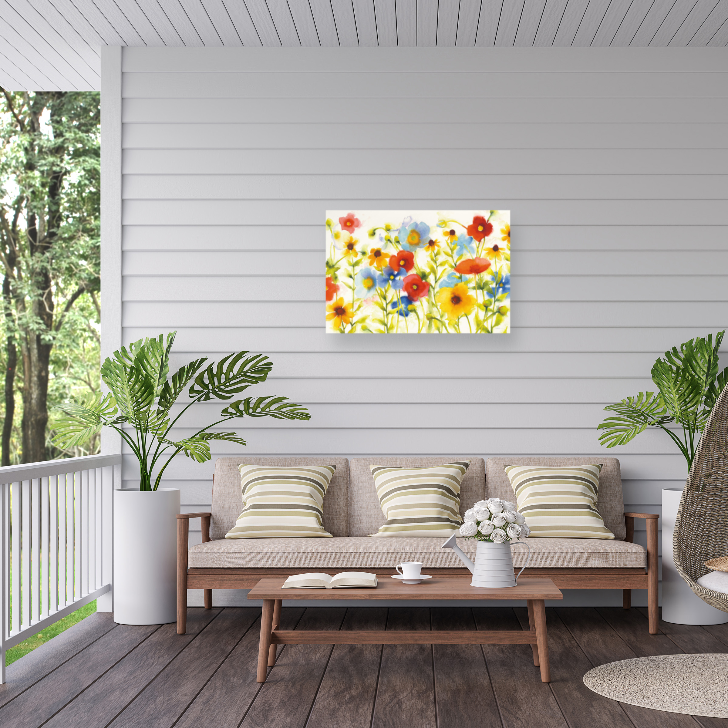 Shirley Novak 'Americana Meadow I Crop' Outdoor Canvas 16x18