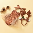 thumbnail image 3 of JYYYBF Infant Baby Girl Halloween Christmas Outfits Deer Costume Sleeveless Tie Elk Jumpsuit Romper Tutu Dress Hairband Set, 3 of 6