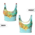 thumbnail image 5 of Picia USA Tourist Map Sports Bra for Women,Padded Strappy Sports Bras Medium Support Yoga Bra with Removable Cups,Running Yoga Bra-X-Large, 5 of 9