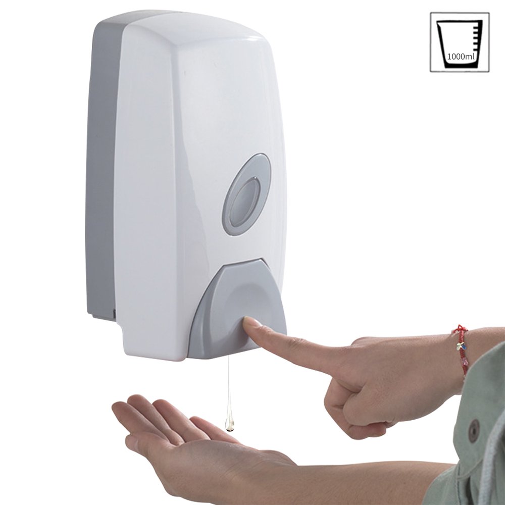 1000mL Manual Soap Dispenser Wall Mounted Dish Liquid Lotion Gel