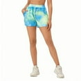 thumbnail image 2 of Aueoeo Women Texture Shorts Color Printed High Waisted Elastic Waist Workout Shorts Gym Quick Dry Breathable Shorts L, 2 of 5