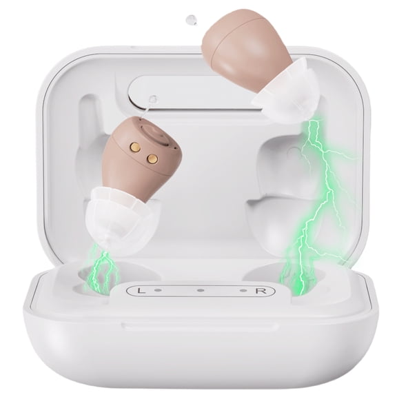 Jinghao Personal Sound Amplifier Product CIC for Ears for Seniors Adults with Rechargeable Charging Box