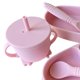 thumbnail image 2 of Taza de paja de silicona, inodoro, forma de dibujos animados, mango antideslizante, taza para niños pequeños, color rosa recién nacido, 2 of 5