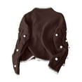 thumbnail image 5 of GBSYEWXS Women Sweater Crew Neck Long Sleeve Pullover Comfortable Polka Dot Print Sweater Autumn Coffee, 5 of 5