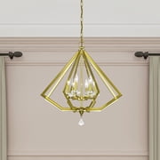 Livex Lighting Diamond 6 Light Chandelier in Polished Brass