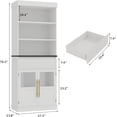 thumbnail image 2 of 70" Kitchen Pantry Cabinet with Drawer, 2 Glass Doors & 3 Open Shelves – Engineered Wood Tall Storage Cabinet for Kitchen, Living Room, Bathroom, White, 2 of 8