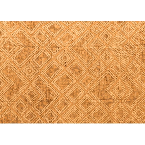 Ahgly Company Indoor Rectangle Abstract Orange Modern Area Rugs, 6' x 9'