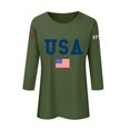 thumbnail image 4 of vigerkar 3/4 Sleeve USA Patriotic Shirts for Women 4th of July America Stars Stripes Flag Graphic Tops Summer BBQ Tee (Green, M), 4 of 5