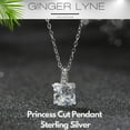 thumbnail image 5 of Princess Cut Solitaire Necklace for Women Sterling Silver 2 Ct Cubic Zirconia 18" Chain Ginger Lyne, 5 of 6