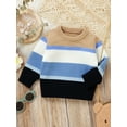 thumbnail image 3 of aturustex Toddler Baby Boys Cozy Sweater 6M 9M 12M 18M 2T 3T Infant Long Sleeve Crew Neck Pullover Contrast Color Thick Warm Knitwear Tops Little Boy mfy Fall Winter Clothes for Casual Daily, 3 of 8