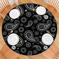 thumbnail image 2 of Lovely Floral Bohemian Table Cover, Elastic Edging for Secure Fit on 56 Inch Round Tables, 2 of 7