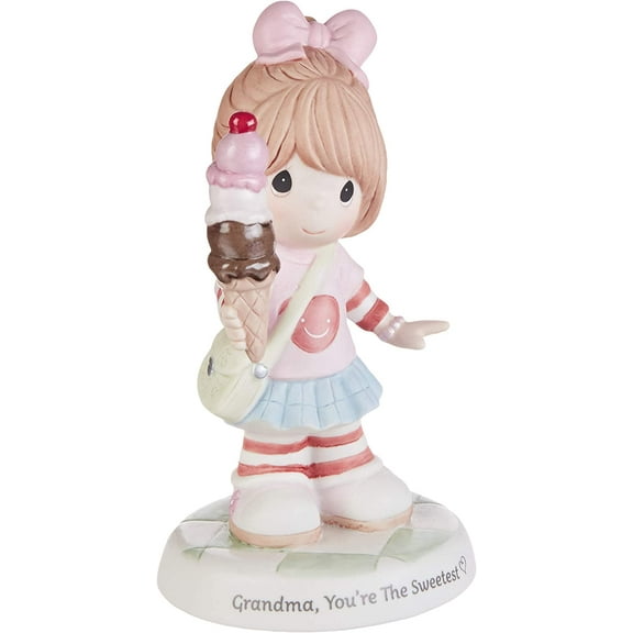 Precious Moments 193016 Grandma You're The Sweetest Girl with Ice Cream Cone Bisque Porcelain Figurine