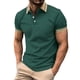 thumbnail image 2 of Blusa y camisa de manga corta con cuello vuelto para hombre, moda de ocio, color sólido, versátil, cuello vuelto, manga corta, abrigo de poliéster para hombre, 2 of 3