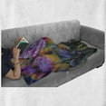 thumbnail image 6 of Psychedelic Soft Flannel Fleece Throw Blanket, Sixties Grunge Marigold Blossom Watercolor Effect Fantasy Garden Art Design, Cozy Plush for Indoor and Outdoor Use, 50" x 70", Multicolor, by Ambesonne, 6 of 6