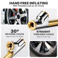 thumbnail image 4 of LUMITECO 12" Extended Reach Dual Head Air Chuck, 2-Way Connection 1/4" FNPT Straight Foot Lock On Tire Inflate Chuck, Tire Chuck w/Quick Plug, Air Compressor Fill Kit for Truck RV Semi Dually Tires, 4 of 8