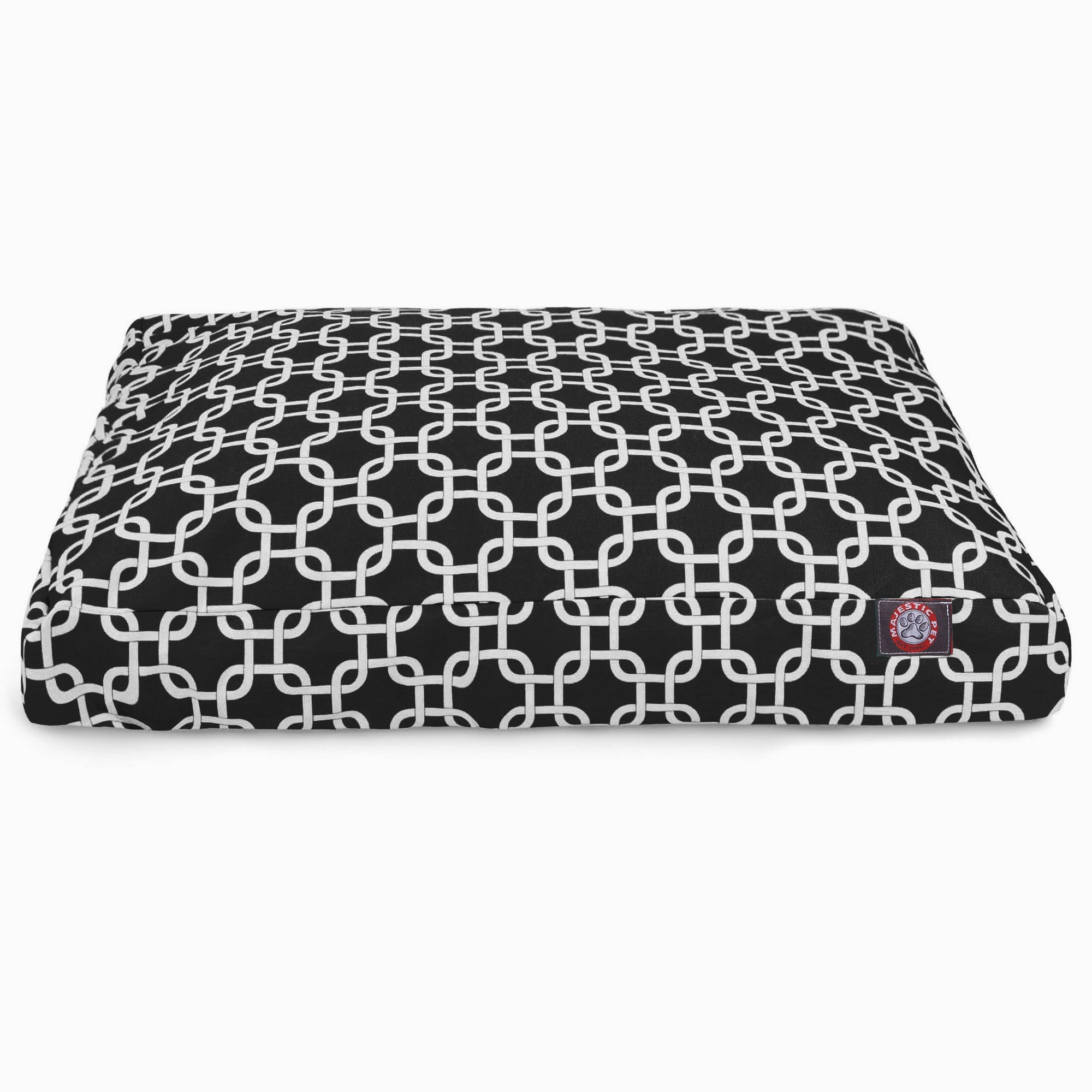 Majestic Pet | Links Shredded Memory Foam Rectangle Pet Bed For Dogs, Removable Cover, Black, Small