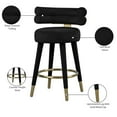 thumbnail image 2 of Meridian Furniture Fitzroy Black Velvet Counter Stool (Set of 2), 2 of 8