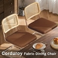 thumbnail image 3 of Natural Rattan Dining Chairs Set of 4, Modern Dining Room Chairs with Solid Wood Back for Kitchen Living Room, Linen Fabric Dining Room Chairs, 3 of 9