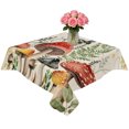 thumbnail image 2 of Mushrooms Table Cloth Waterproof Tablecloths, Butterfly Botanical Country Plants Beige Tablecloth Dining Table Cover for Kitchen Party Tabletop Outdoor, Square Tablecloth 60x60 Inch, 2 of 8