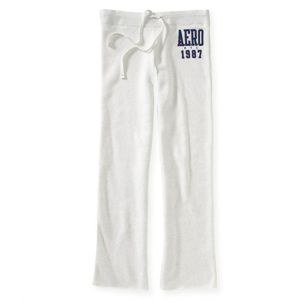 Aeropostale Womens Classic Athletic Sweatpants, Blanco, X-Large