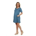 thumbnail image 2 of 24seven Comfort Apparel Knee Length Maternity Pocket T Shirt Dress, 2 of 3