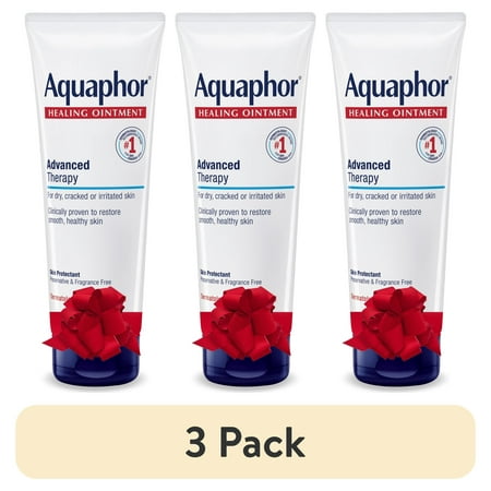 (3 pack) Aquaphor Healing Ointment Skin Protectant, Fragrance Free, Holiday Gifts, 7 oz