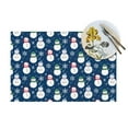 thumbnail image 4 of XMXT 6 Pcs Woven Placemats, Cute Snowman Blue Background Stain Resistant Anti-Skid Placemat for Kitchen Table, 12 x 18 inches, 4 of 6