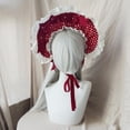 thumbnail image 6 of Vjnyvs Victorian Lace Bonnet Hat for Women – Vintage Polka Dot Colonial Sun Cap, Elegant Retro Headwear for Carol Party, Halloween, 6 of 7