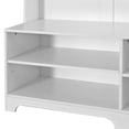 thumbnail image 5 of Hall Tree with Shoe Bench, Coat Rack ,Shoe Storage ,Storage Shelves and Pegboard, for Hallways, Halls and Bedrooms, White, 5 of 7