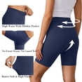 thumbnail image 5 of Rosvigor 2 Pack Plus Size Women’s Biker Shorts 8" High Waisted Yoga Shorts with Pockets No Front Seam Workout Running Gym Athletic Shorts, 5 of 8