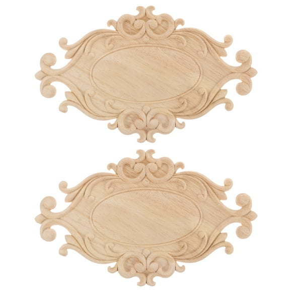 Apliques de madera tallada para puerta, apliques de decoración para muebles del hogar, 2 uds.