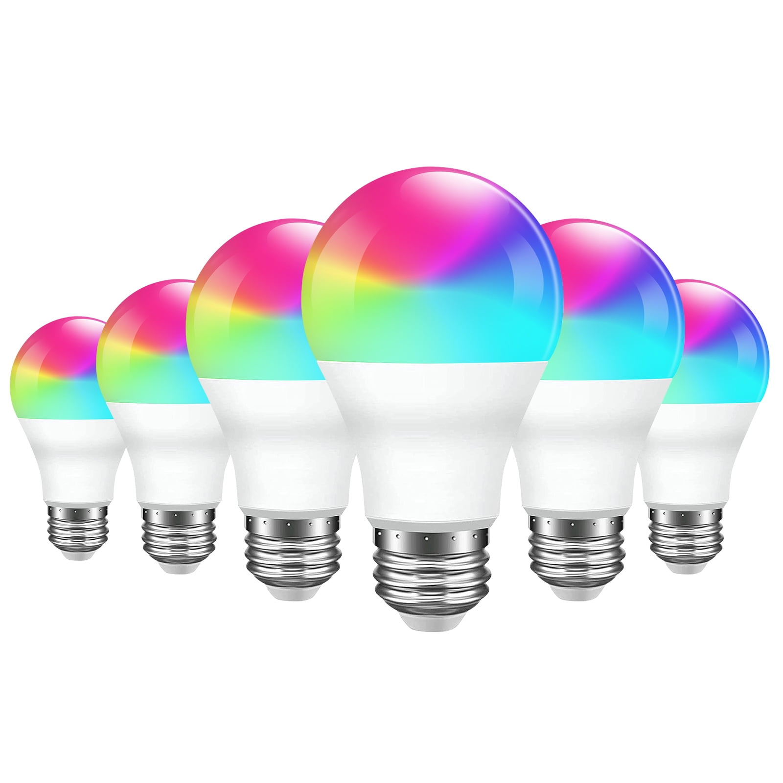 skyld dommer som resultat PHOPOLLO LED Light Bulbs, RGBW Wi-Fi Color Changing Led Bulbs Compatible  with Alexa and Google Home Assistant, A19 E26 9W 800LM Multicolor Led Light  Bulb, 6 Pack - Walmart.com