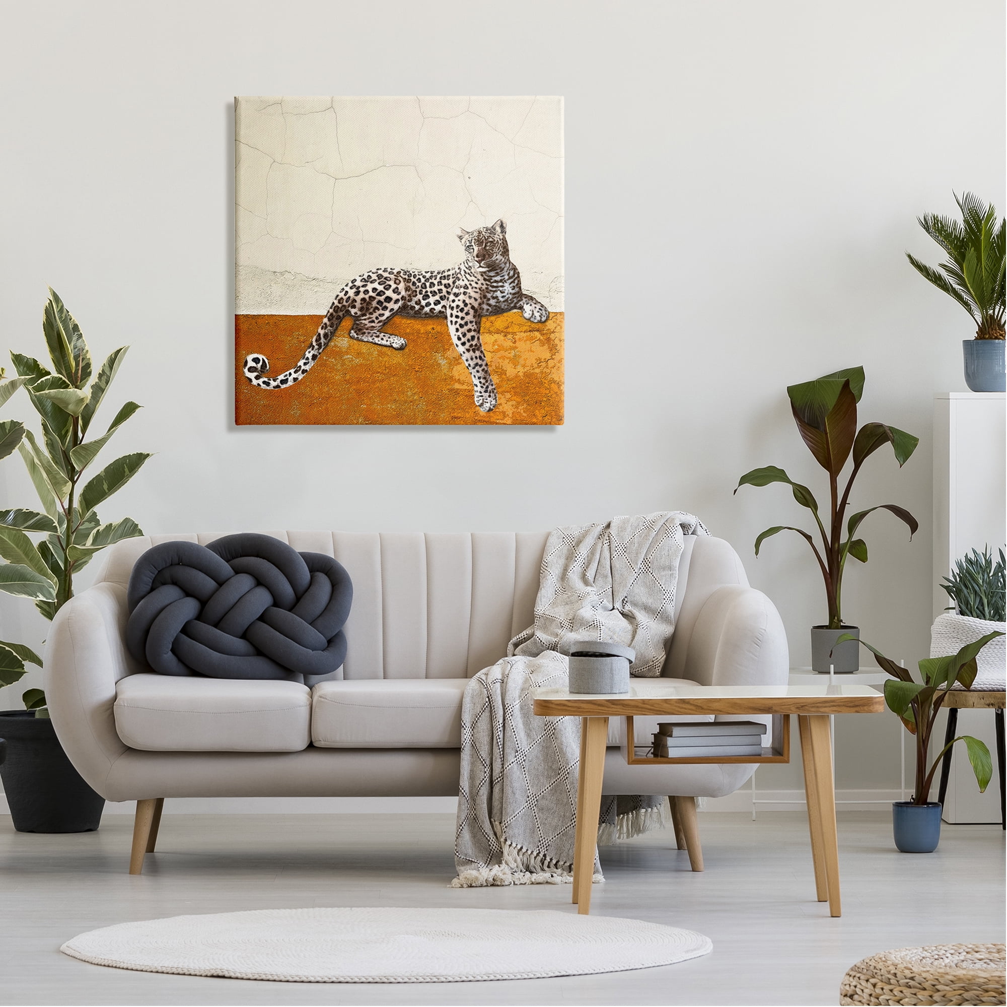 Stupell Leopard Wildlife Geometric Animal Animals & Insects Painting Gallery Wrapped Canvas Print Wall Art
