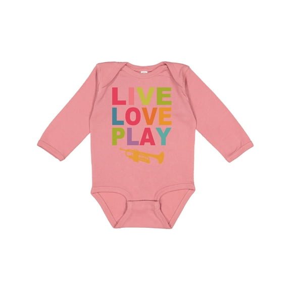 Inktastic Live Love Play the Trumpet Boys or Girls Long Sleeve Baby Bodysuit