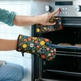 thumbnail image 2 of Pioneer Flower Kitchen Oven Mitt and Pot Holder Sets 2 Pcs for Baking, Cooking and Grilling, Heat Resistant Up To 392 °F, 2 of 7