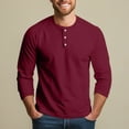 thumbnail image 6 of Henley Shirts for Men Raglan 3/4 Sleeve Jersey Baseball T-Shirts Casual Cotton Sport Athletic Tee Tops D#106_Wine 3XL(US:14), 6 of 7