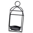 thumbnail image 4 of Candelabro decorativo para farol, candelabro colgante rústico negro, soporte para vela de pilar para porche delantero, interior, boda, Patio al aire 10cmx10cmx22cm, 4 of 8