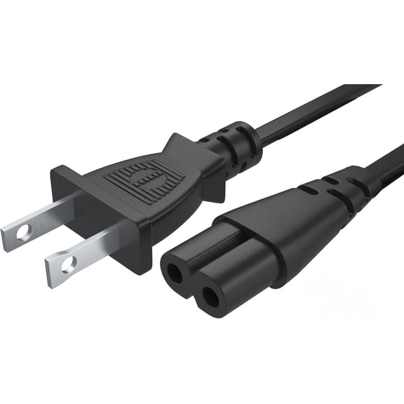 6FT Long 2 Prong AC Elliptical Power Cord for YOSUDA, GUGTTR, WESTIONC, ANCHEER Under Desk Elliptical Machines Power Cord Cable