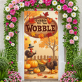 thumbnail image 2 of Autumn Design Vegan Thanksgiving Banner Turkey Illustration Gobble Till You Wobble Fall Decoration for Family Dinner Party Festival, 2 of 9