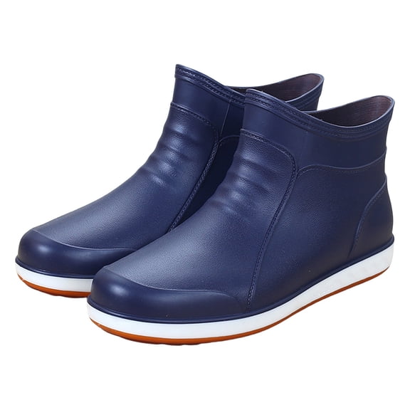 NOKIO Men's Wide Width Rain B𝗈𝗈𝑡𝑠 Wate𝗋proof Outdoor Garden Shoes Lightweight Ankle Rainboots for Gardening Fishing Boating Camping Sailing