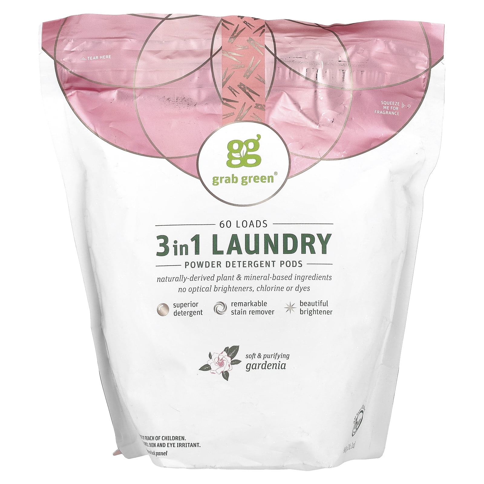 Grab Green 3-in-1 Laundry Pods, 132 Count, Lavender Vanilla, Plant