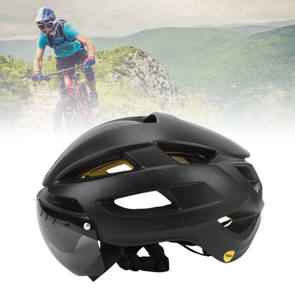 Cycling Helmet LED Light Goggles Adjustable Safety Helmet for Mountain Road Bike