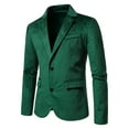 thumbnail image 2 of Gubotare Blazers for Men Slim Fit One Button Sport Coat Jacket for Prom Wedding Party (Green,L), 2 of 4