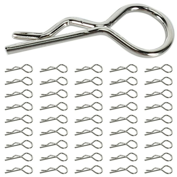 200 Unids Clips de Cuerpo de Acero Inoxidable Cubierta de Concha Pin Curvado para 1/10 RC Coche Juguetes de Control Remoto Redcat Exceed Repuestos