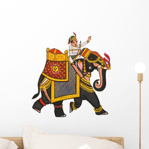 Rajasthan Fresco Wall Decal Sticker, Wallmonkeys Peel & Stick Vinyl Graphic (18 in H x 17 in W)
